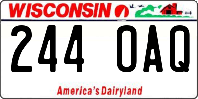 WI license plate 244OAQ