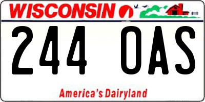WI license plate 244OAS