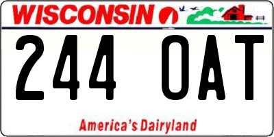 WI license plate 244OAT