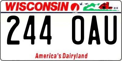 WI license plate 244OAU