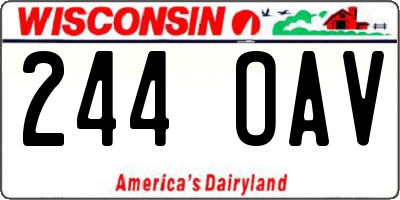 WI license plate 244OAV