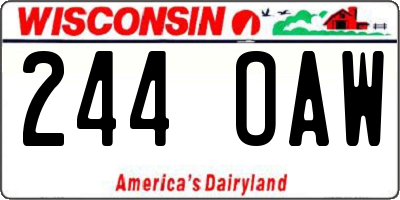 WI license plate 244OAW
