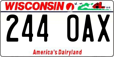 WI license plate 244OAX