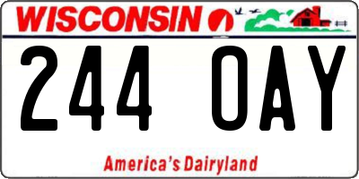 WI license plate 244OAY