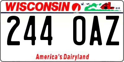 WI license plate 244OAZ
