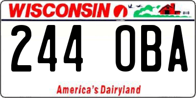 WI license plate 244OBA