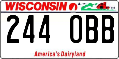 WI license plate 244OBB