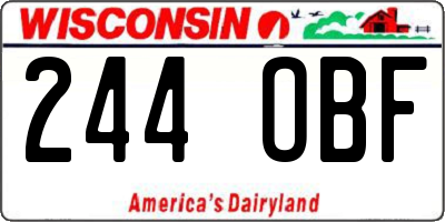 WI license plate 244OBF