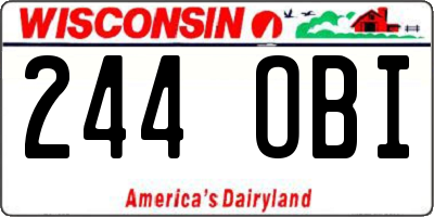 WI license plate 244OBI
