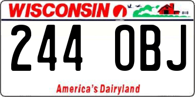 WI license plate 244OBJ