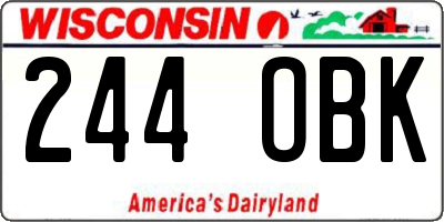WI license plate 244OBK
