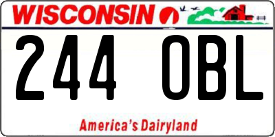 WI license plate 244OBL