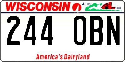 WI license plate 244OBN