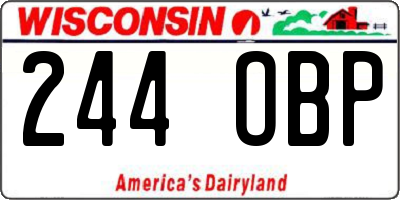 WI license plate 244OBP