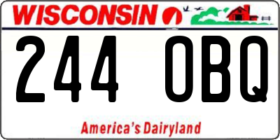 WI license plate 244OBQ