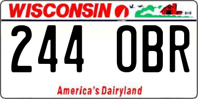 WI license plate 244OBR