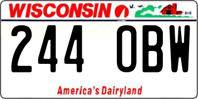 WI license plate 244OBW