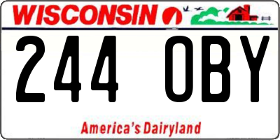 WI license plate 244OBY