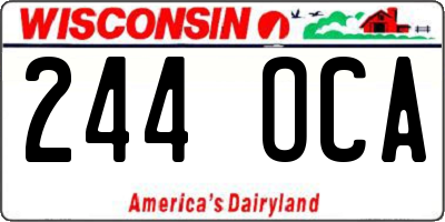 WI license plate 244OCA