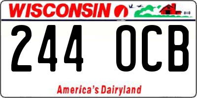 WI license plate 244OCB