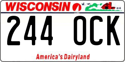 WI license plate 244OCK