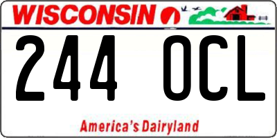 WI license plate 244OCL