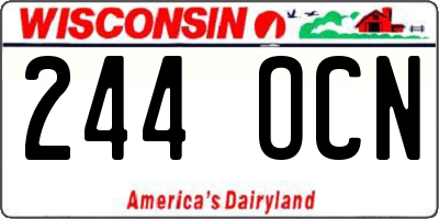 WI license plate 244OCN