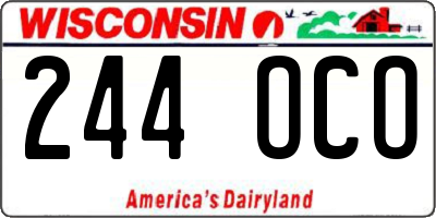 WI license plate 244OCO