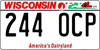 WI license plate 244OCP