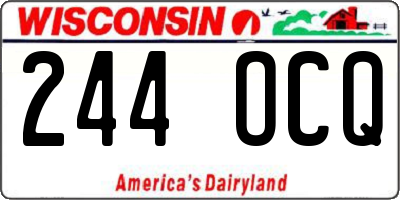 WI license plate 244OCQ
