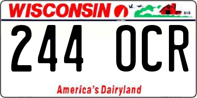 WI license plate 244OCR