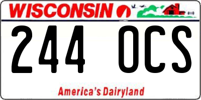 WI license plate 244OCS