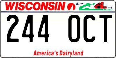 WI license plate 244OCT