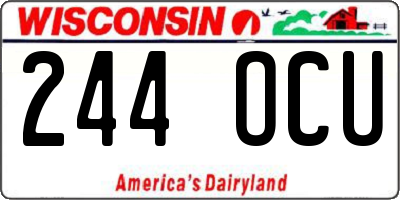 WI license plate 244OCU