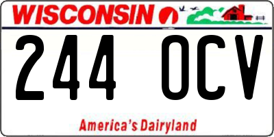 WI license plate 244OCV