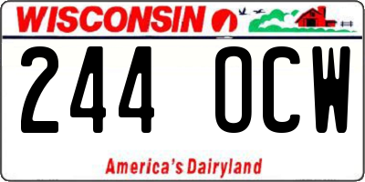 WI license plate 244OCW