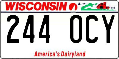 WI license plate 244OCY