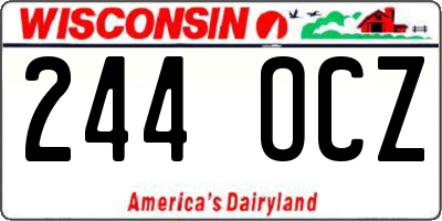 WI license plate 244OCZ