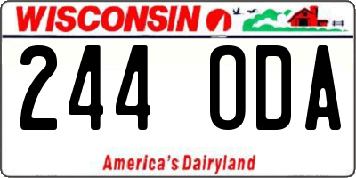 WI license plate 244ODA