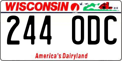 WI license plate 244ODC