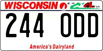 WI license plate 244ODD