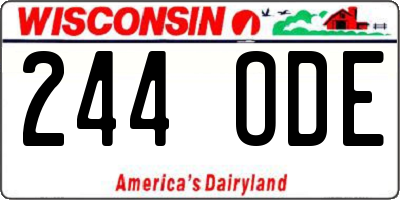 WI license plate 244ODE