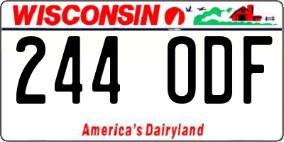 WI license plate 244ODF