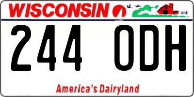 WI license plate 244ODH