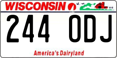 WI license plate 244ODJ