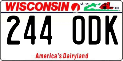 WI license plate 244ODK