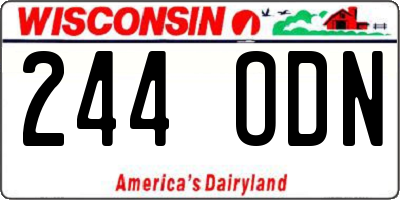 WI license plate 244ODN