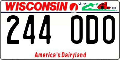 WI license plate 244ODO