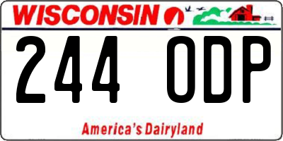 WI license plate 244ODP