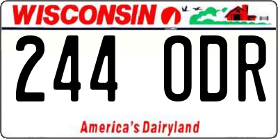 WI license plate 244ODR